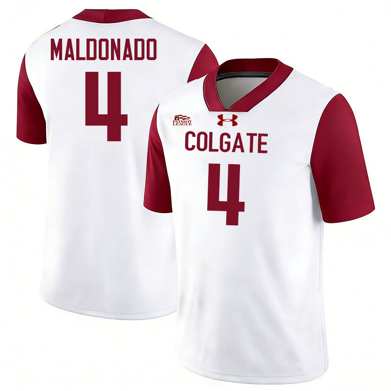 Colgate Raiders #4 Marco Maldonado College Football Jerseys,Uniforms-White
